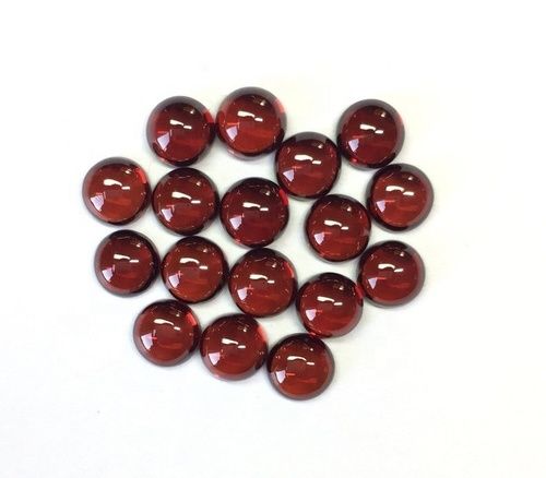 7mm Mozambique Red Garnet Round Cabochon Loose Gemstones Grade: Aaa