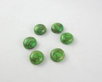 8mm Green Copper Turquoise Round Cabochon Loose Gemstones