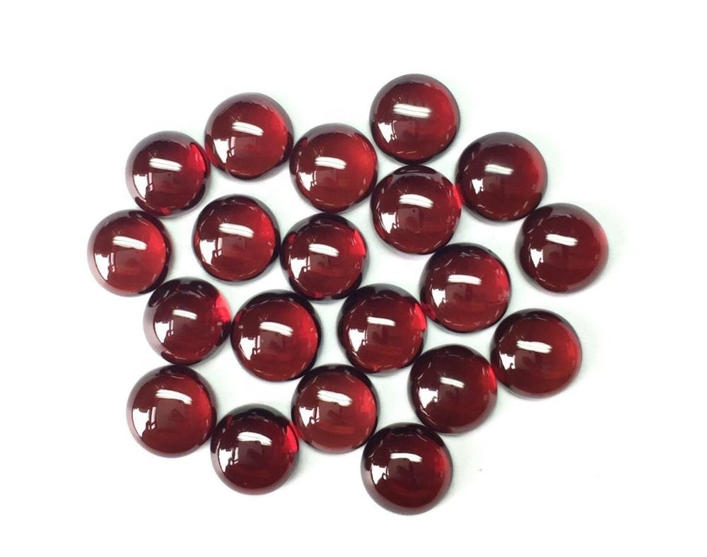 9mm Mozambique Red Garnet Round Cabochon Loose Gemstones