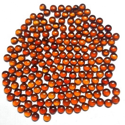 2mm Hessonite Garnet Round Cabochon Loose Gemstones
