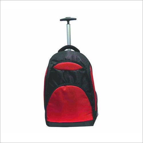 Waterproof Red And Black Backpack Trolley Bag