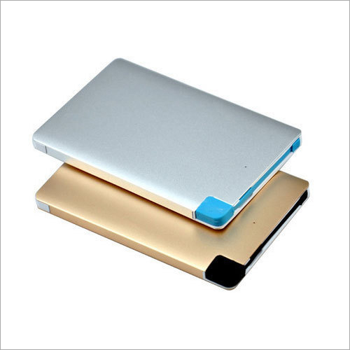 Alloy Credit Card Power Bank - Silver Travel Car Charger | Power Bank Processor 01 Year Warranty