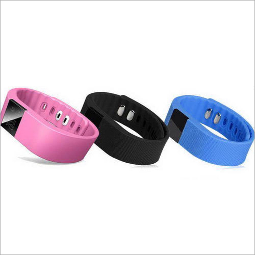 Fitness Tracker - Plastic, Digital, Round & Rectangular | Unisex Design, Colors: Pink, Sky Blue, Black, 1 Year Warranty