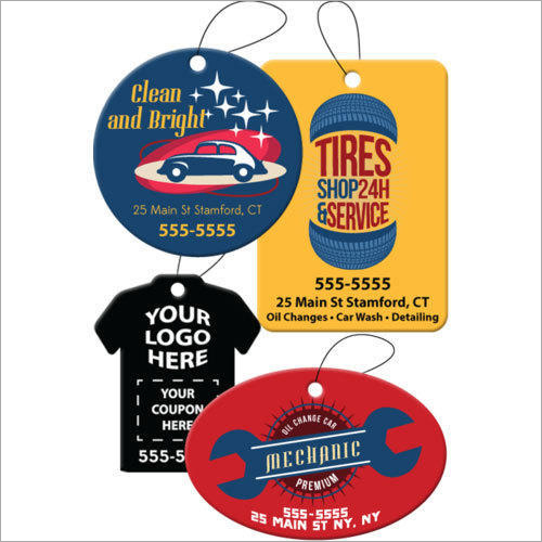 Car Air Freshener - Hard Paper Material, Square & Round Design , Customizable Pouch Packaging for Industrial Usage