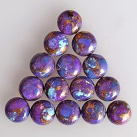 7mm purple Copper Turquoise Round Cabochon Loose Gemstones
