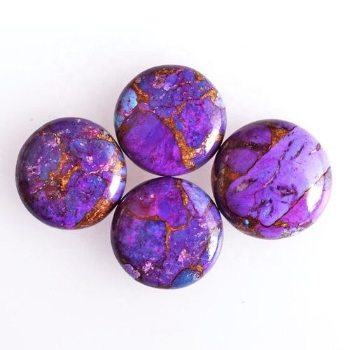 10mm Purple Copper Turquoise Round Cabochon Loose Gemstones Grade: Aaa