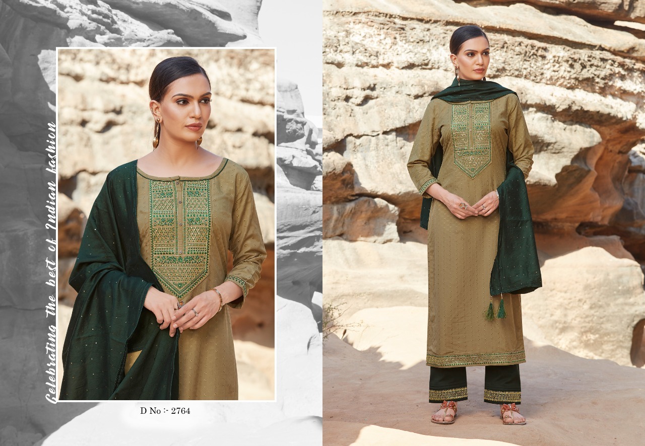 Rangoon Gazal Silk Weaving Buti And Siquence Work Readymade Suit Catalog