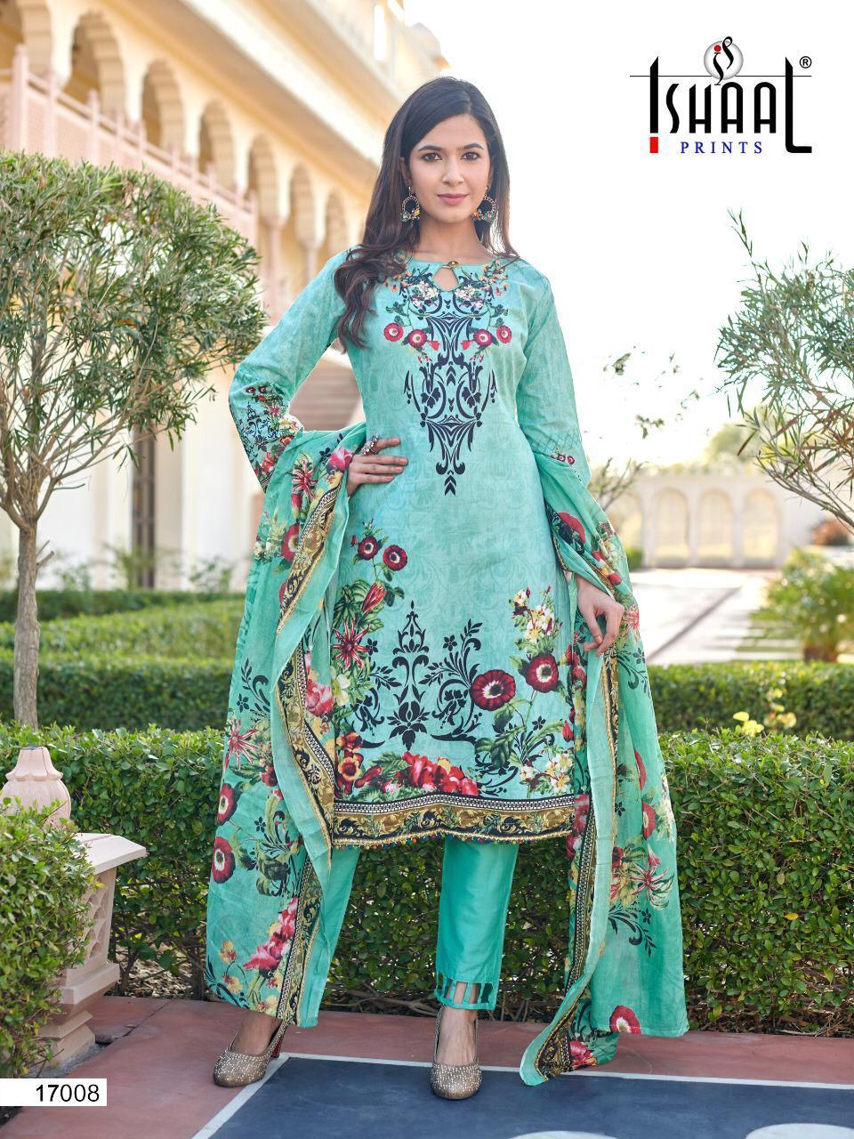 Ishaal Prints Gulmohar Vol 17 Lawn Cotton Karachi Dress Material Catalog