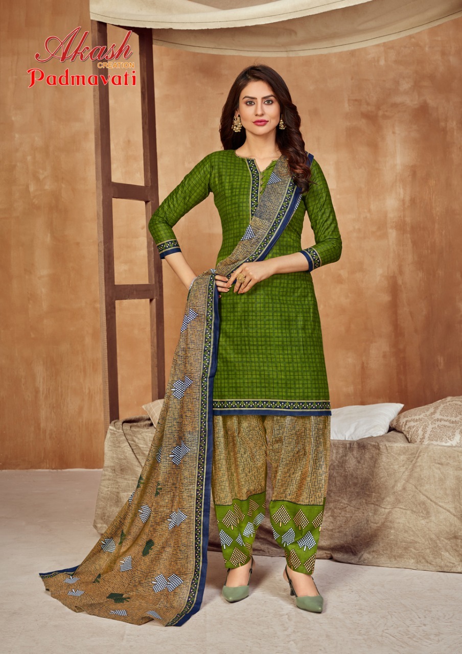 Akash Creation Padmavati Vol 12 Cotton Printed Patiyala Dress Material Catalog