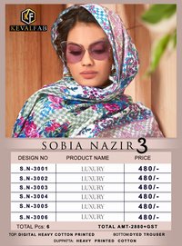 Keval Fab Sobia Nazir Vol 3 Pure Lawn Karachi Printed Dress Material Catalog