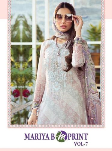 Shree Fabs Mariya B M Print Vol 7 Cambric Lawn Print With Work Pakistani Suit Catalog