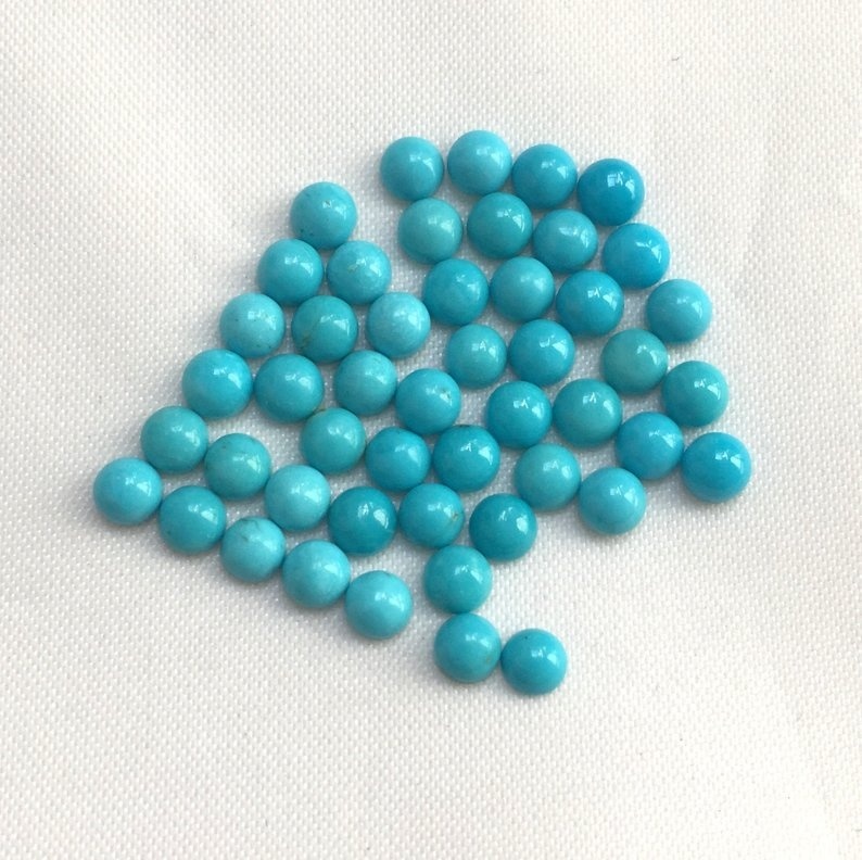 5mm Sleeping Beauty Turquoise Round Cabochon Loose Gemstones