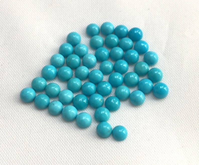 5mm Sleeping Beauty Turquoise Round Cabochon Loose Gemstones