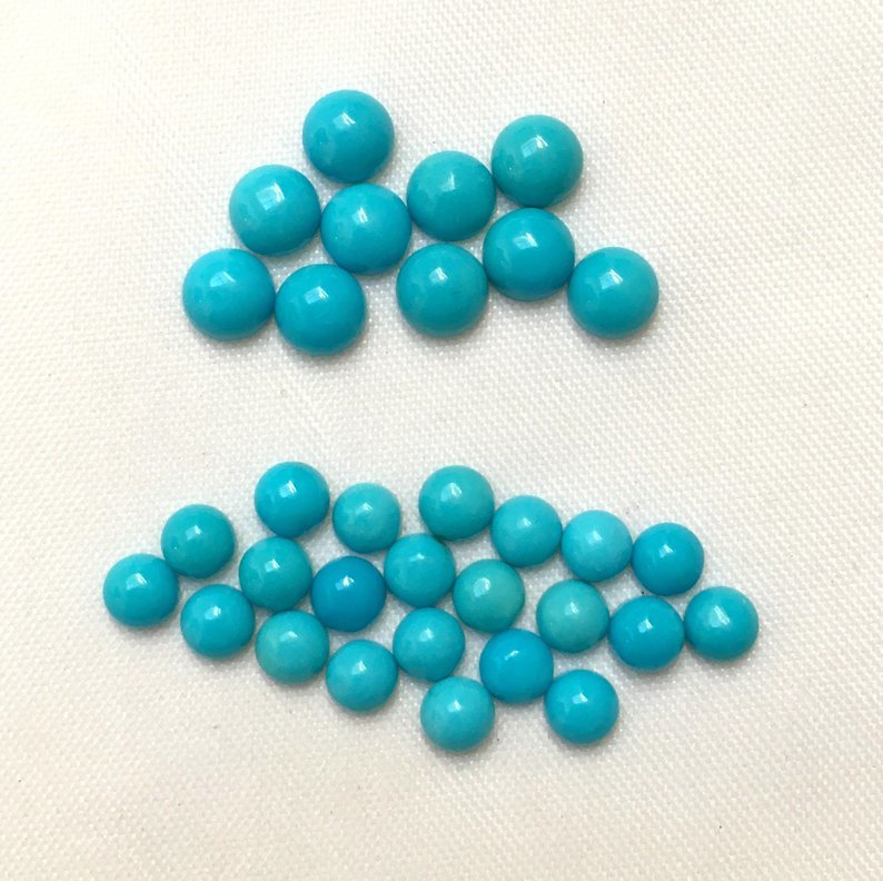 5mm Sleeping Beauty Turquoise Round Cabochon Loose Gemstones
