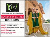 Kessi Fabrics Panetar By Patiyala Jam Silk With Embroidery Work Dress Material Catalog