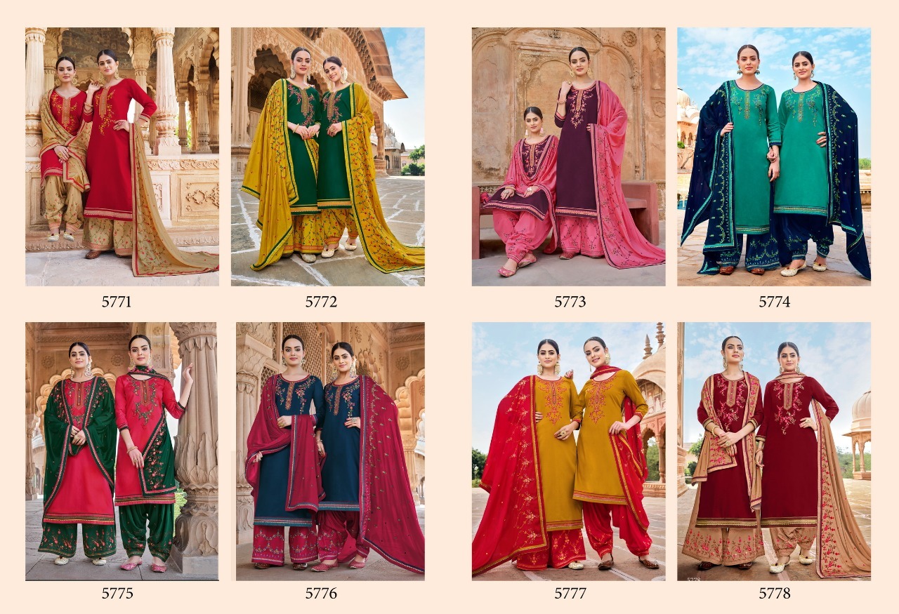 Kessi Fabrics Panetar By Patiyala Jam Silk With Embroidery Work Dress Material Catalog
