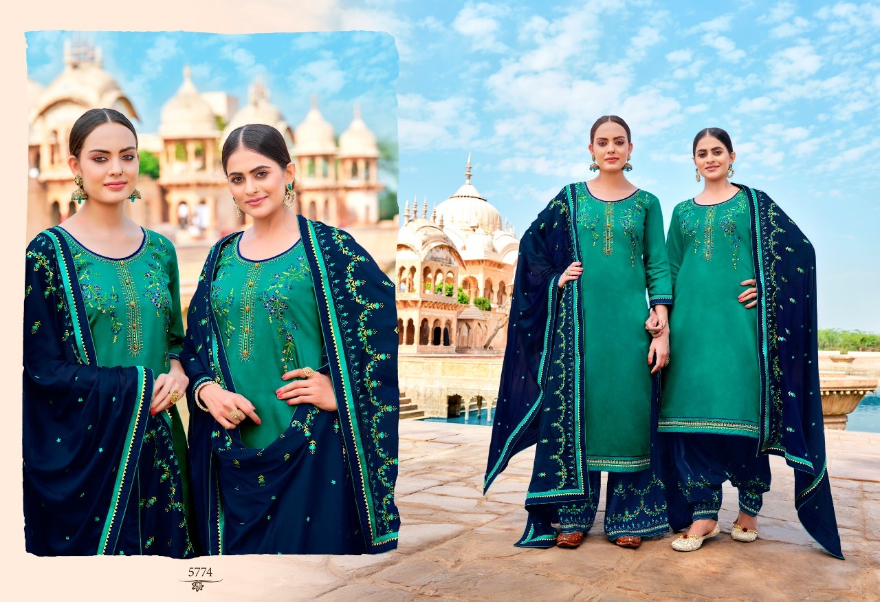 Kessi Fabrics Panetar By Patiyala Jam Silk With Embroidery Work Dress Material Catalog