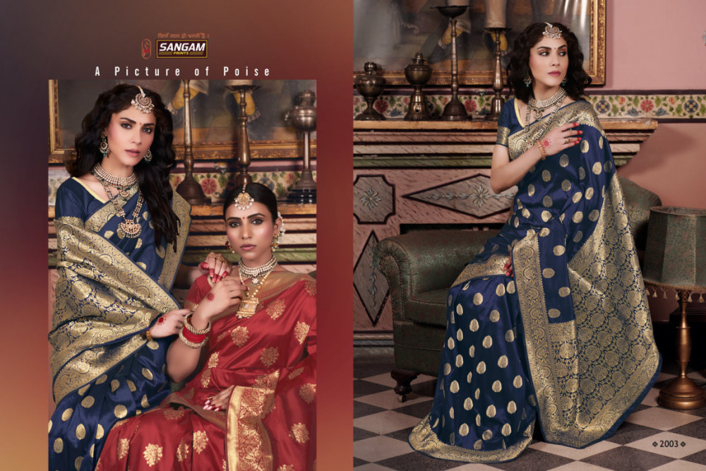 Sangam Padmakshi Festive Wear Silk Sarees Catalog Collection