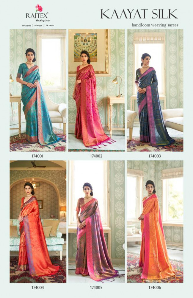 Rajtex Kaayat Silk Festive Wear Silk Saree Catalog Collection