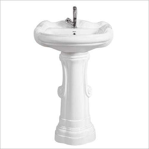 Glossy White Pedestal Wash Basin