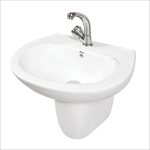 White Half Pedestal Wash Basin