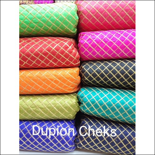 Dupion Checks Embroidery fabric