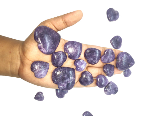lepidolite hearts
