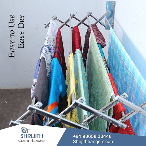 Ss Wall Mounted Cloth Drying Hanger Distributed Near Singanallaur