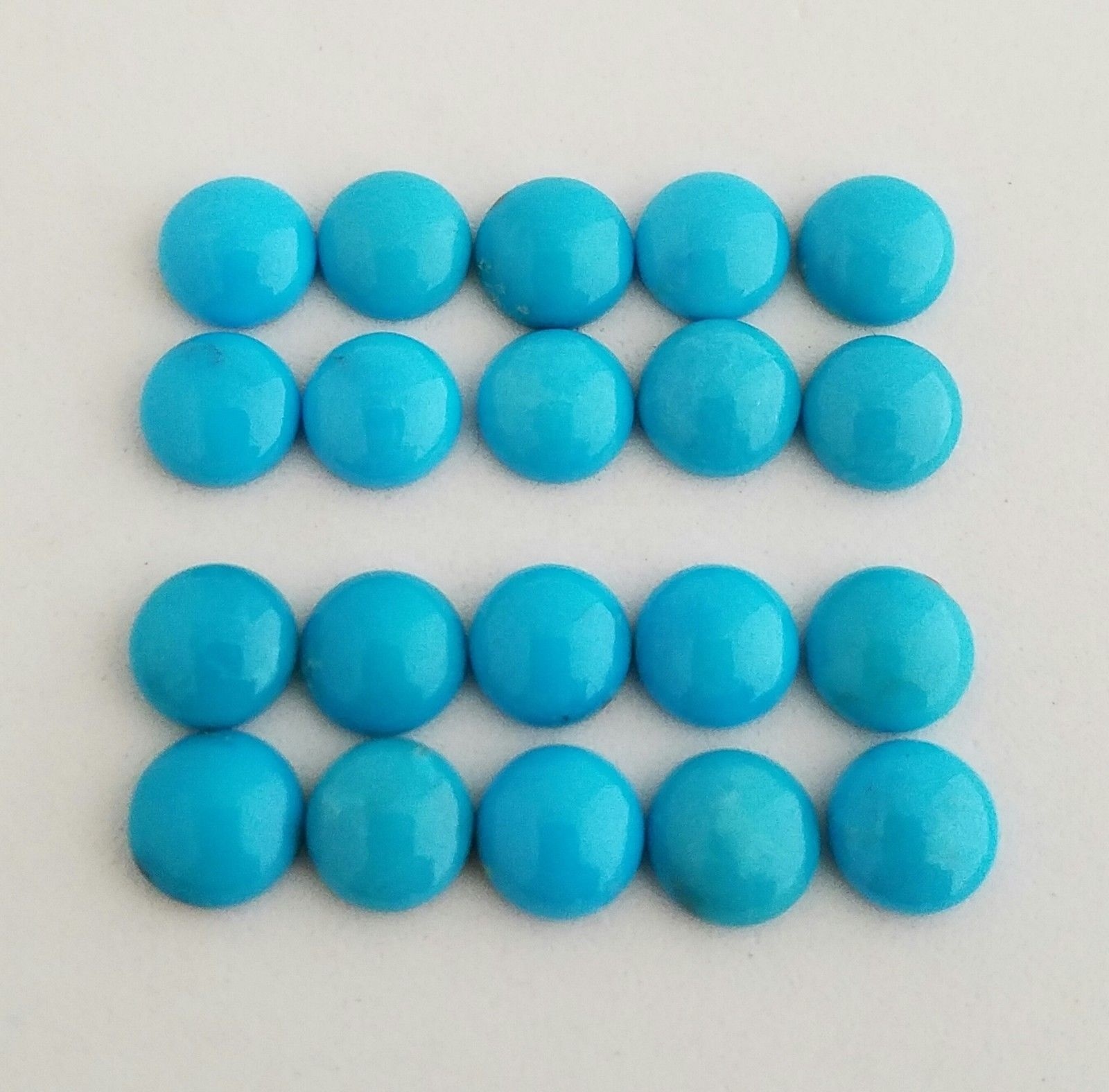 7mm Sleeping Beauty Turquoise Round Cabochon Loose Gemstones