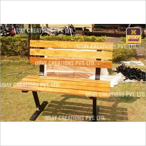 Outdoor Garden Bench - Wood & Metal, 1.5m x 0.5m x 0.8m, Brown | Durable, Sturdy, 2-3 Seating Capacity