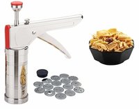 Kitchen Press - Stainless Steel, 25x15 Cm, Silver | 14 Jallies For Versatile Snack Shapes, Easy Cleanup With Lock System