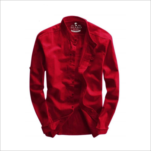 Any Color Mens Red Plain Shirts