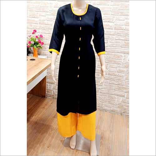 Any Color Ladies Plain Palazzo Kurti Set