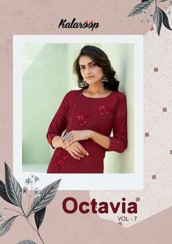 Kalaroop Octavia Vol 7 Silk With Hand Work Kurti Catalog