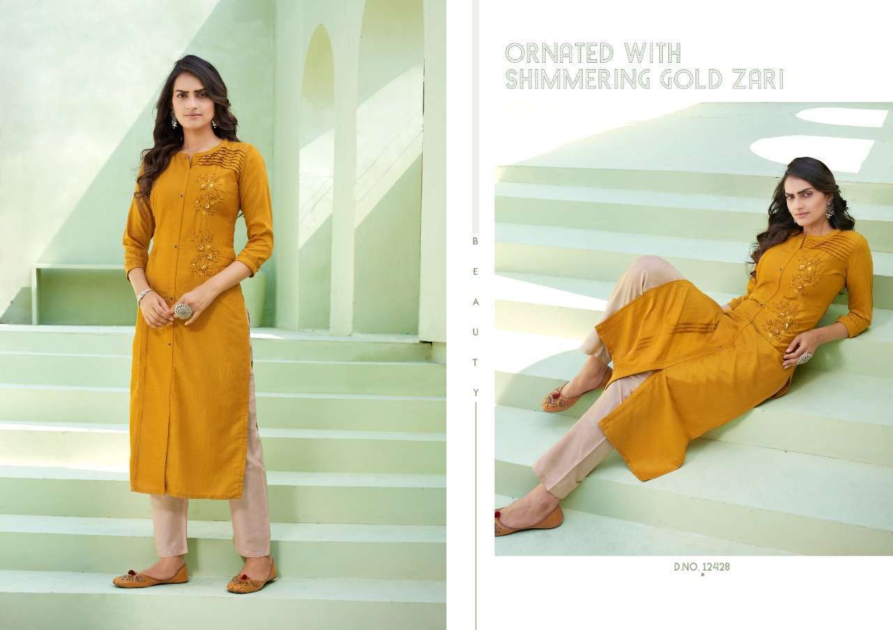 Kalaroop Octavia Vol 7 Silk With Hand Work Kurti Catalog