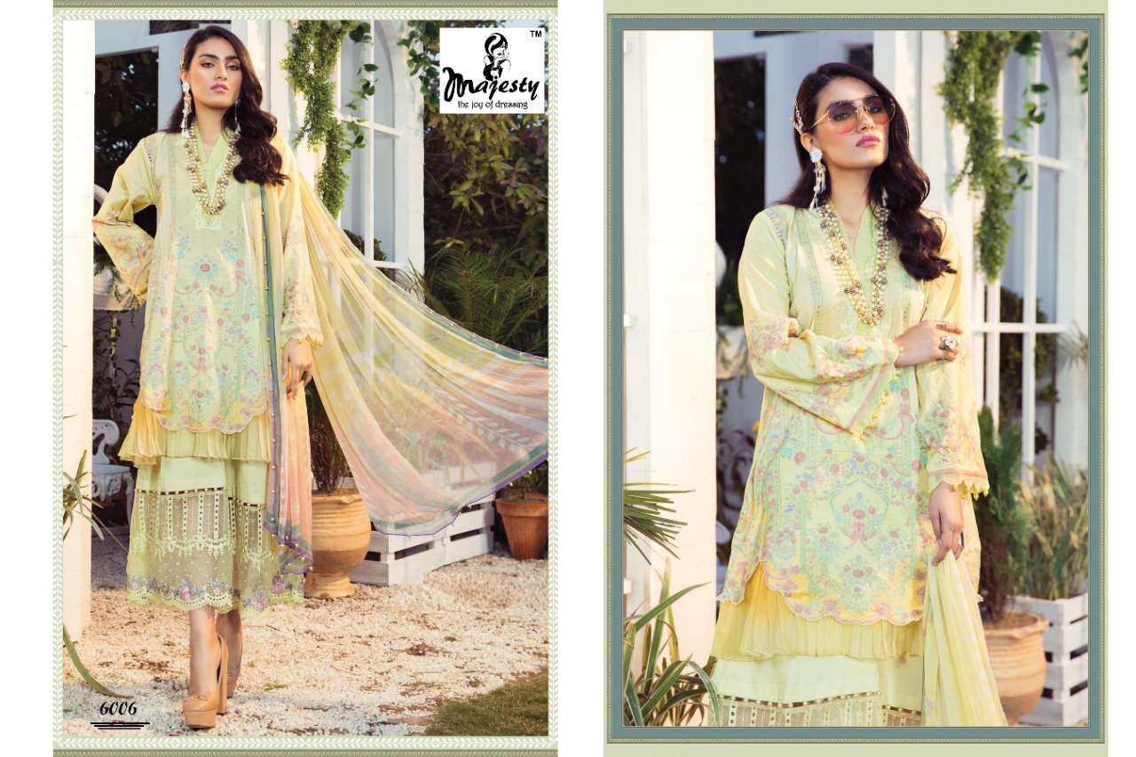 Majesty Maria M Print Vol 6 Jam Silk Print With Patch Work Pakistani Suit Catalog