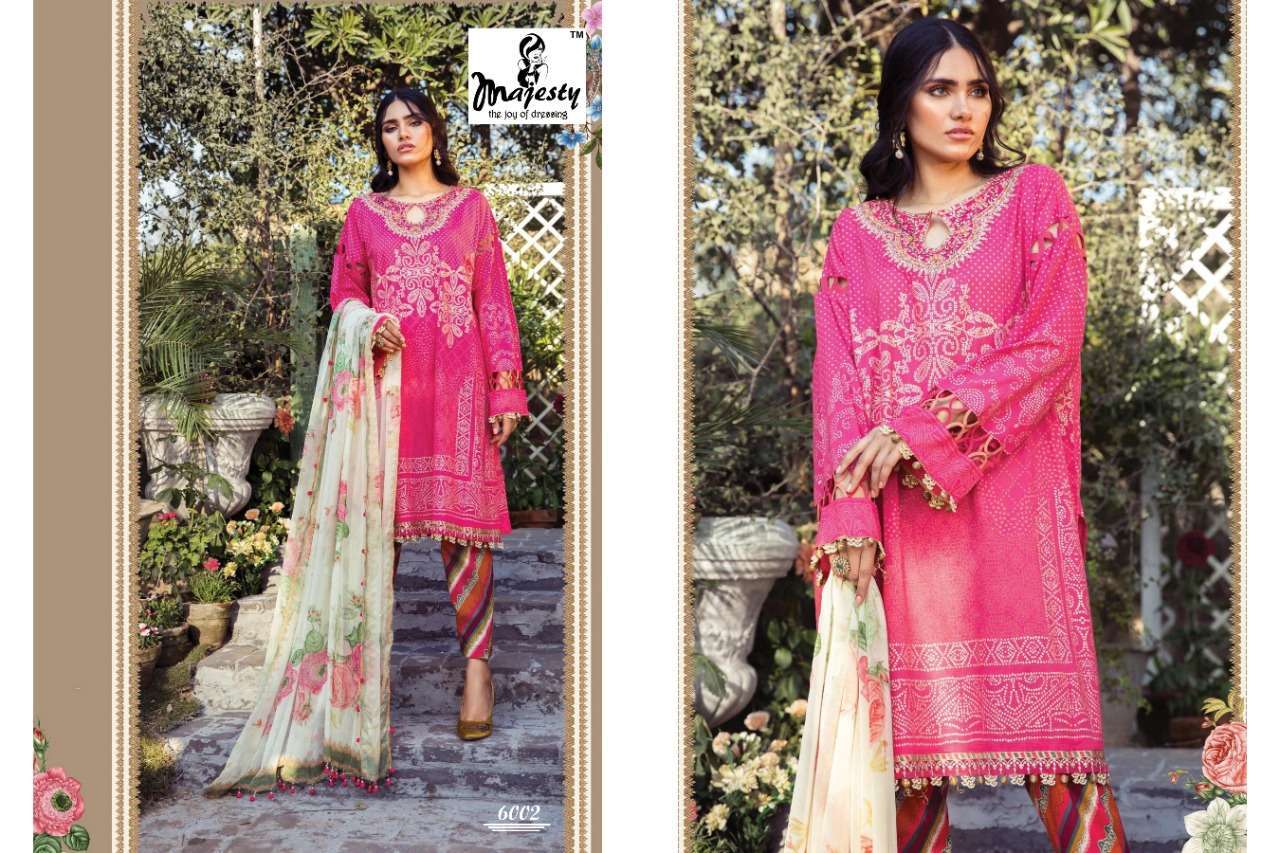 Majesty Maria M Print Vol 6 Jam Silk Print With Patch Work Pakistani Suit Catalog