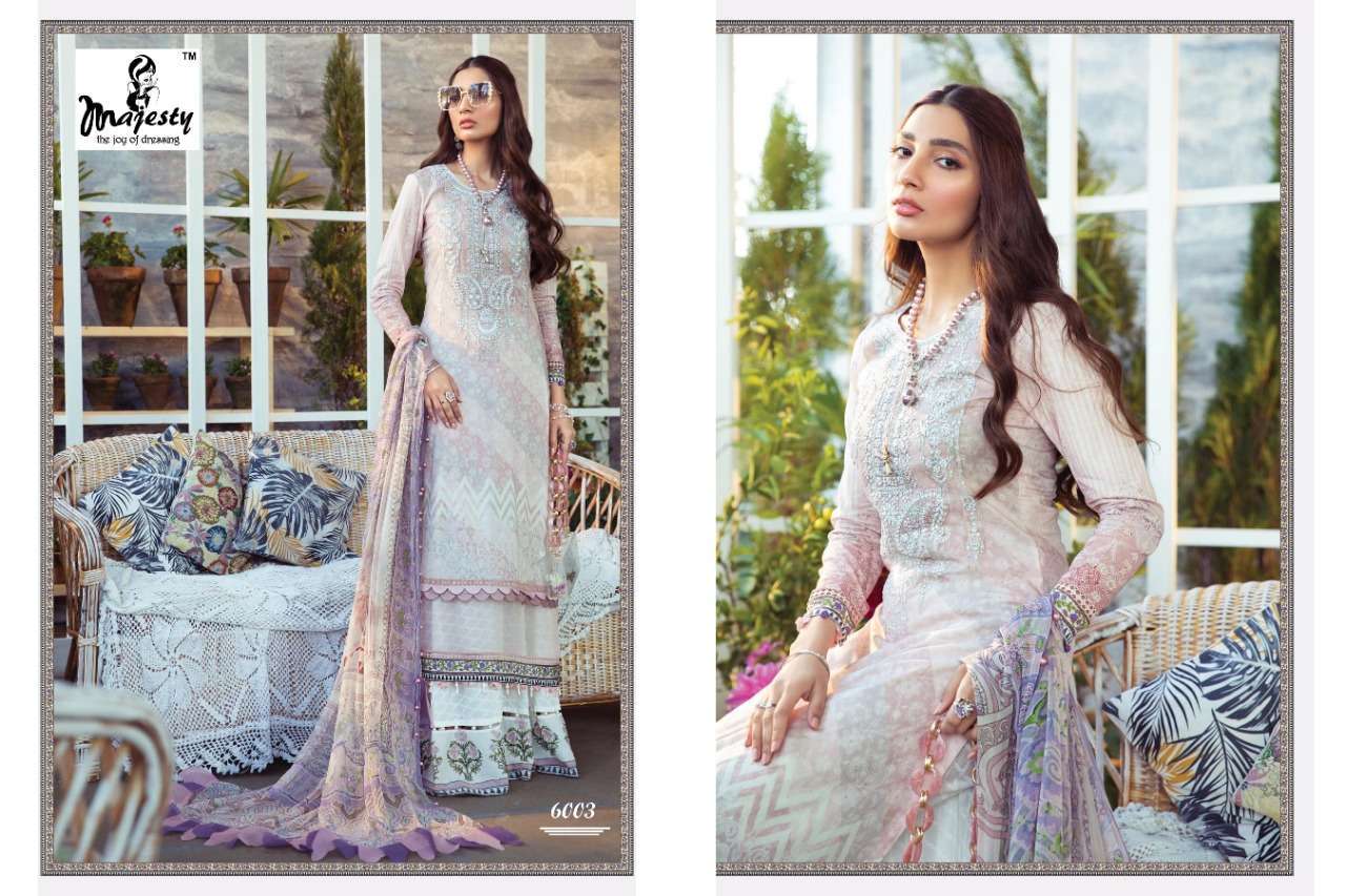 Majesty Maria M Print Vol 6 Jam Silk Print With Patch Work Pakistani Suit Catalog