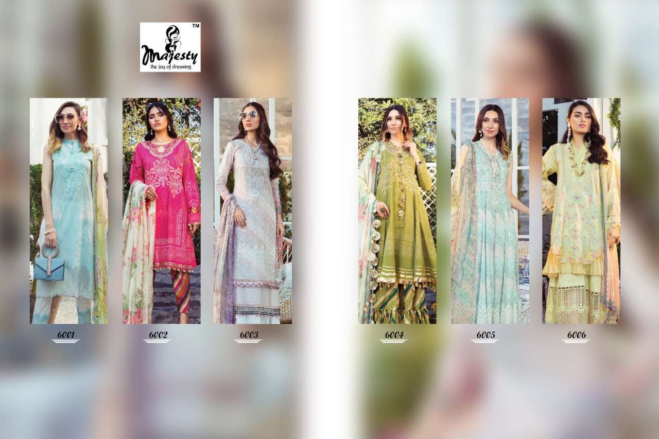 Majesty Maria M Print Vol 6 Jam Silk Print With Patch Work Pakistani Suit Catalog