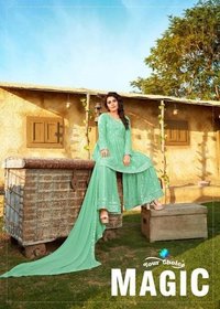 Your Choice Magic Georgette Sharara Style Salwar Suit Catalog