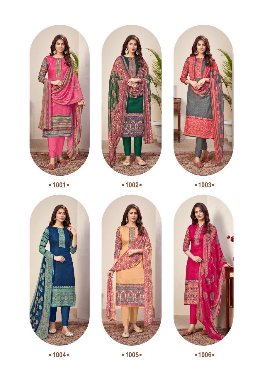 Roli Moli Zaara Printed Cotton With Work Dress Material Catalog