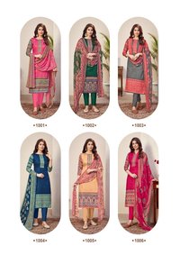 Roli Moli Zaara Printed Cotton With Work Dress Material Catalog