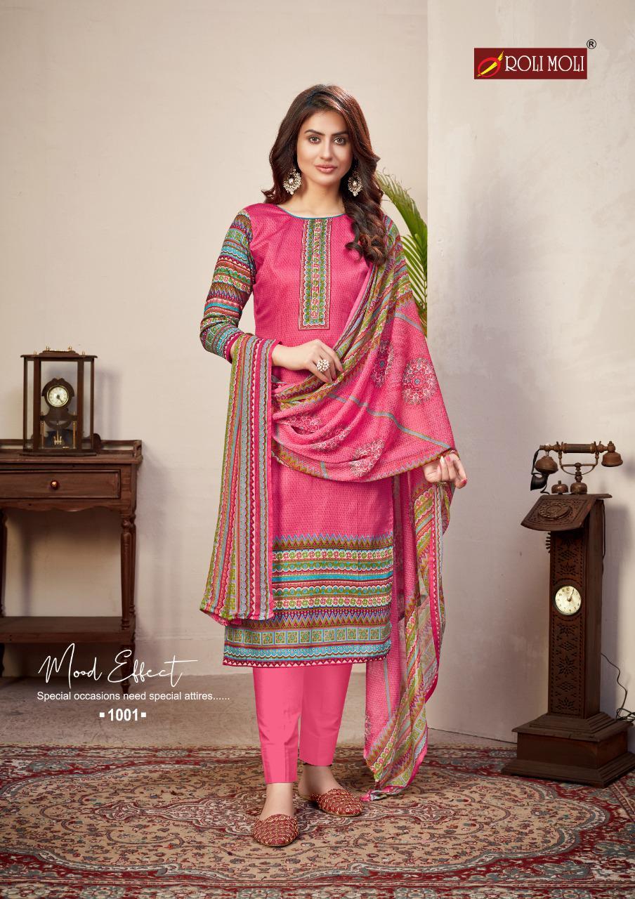 Roli Moli Zaara Printed Cotton With Work Dress Material Catalog