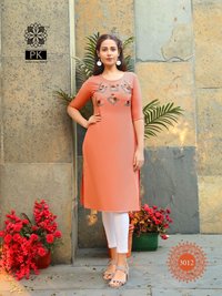 Aradhana Fashion Rainbow Vol 3 Embroidery Work Cotton Kurti Catalog