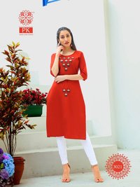 Aradhana Fashion Rainbow Vol 3 Embroidery Work Cotton Kurti Catalog