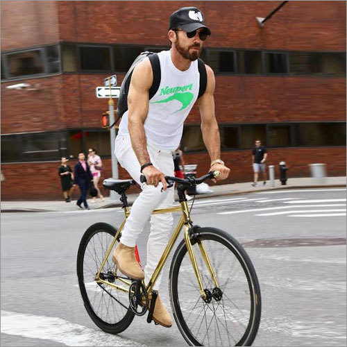 Men Ride Bicycle
