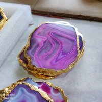 Pink Agate Slices With Engraving