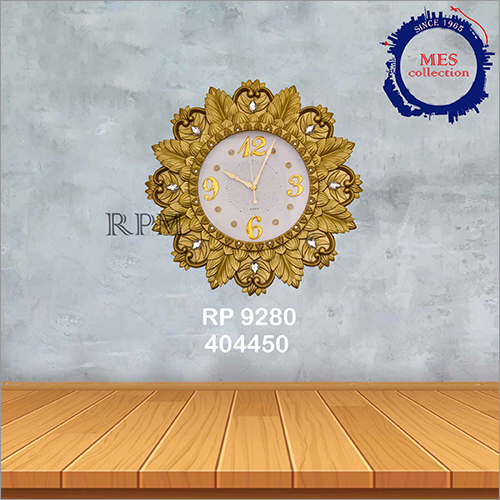 Golden Color Wall Clock