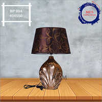 Art Table Lamp - Ceramic, 14 Inches Tall, Brown | Led, 10w, Fabric Shade, 120v