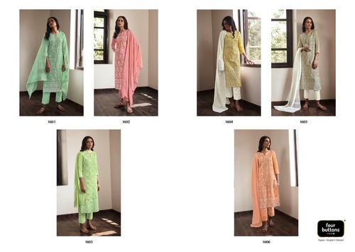 Mix Pearl Vol 2 Viscose Chanderi With Lucknowi Embroidery Work Kurtis